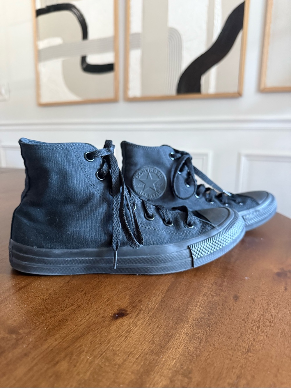 Monochrome Black Converse Chuck Taylor All Star High Top Women’s 7.5 Men’s 5.5